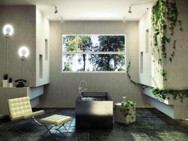 Efeu gedeiht gut im Bad und bietet als Kletterpflanze viel freier Raum zu kreativen Dekorationen