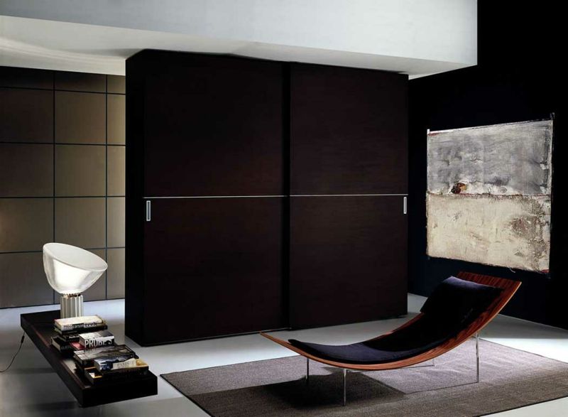 Awesome Brown Sliding Door Wardrobe Designs for Bedroom Italian