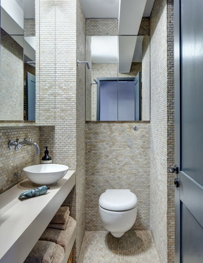 Toilet mirror doors vanity towels bathroom ceramic tiles