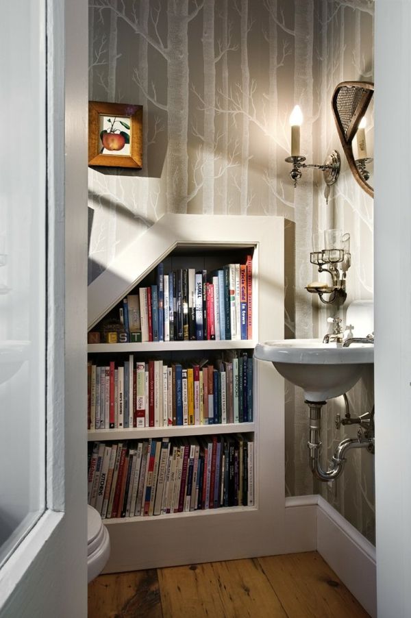 Vanity unit toilet table sink modern luxury built-in shelf bookcase