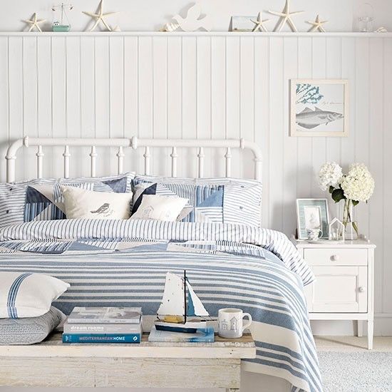 Refresh the predominantly white ambience with azure blue.