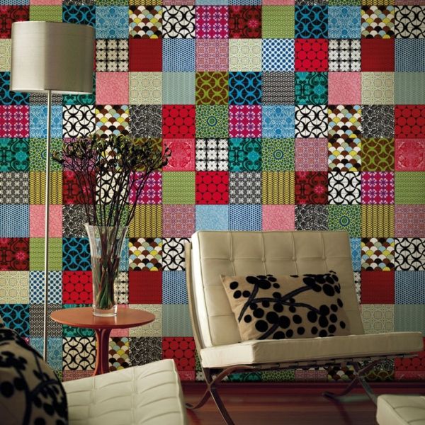 Wonderful tile art as a wall decoration in the living room
