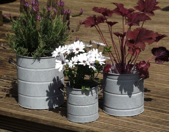 Zinc flower pot