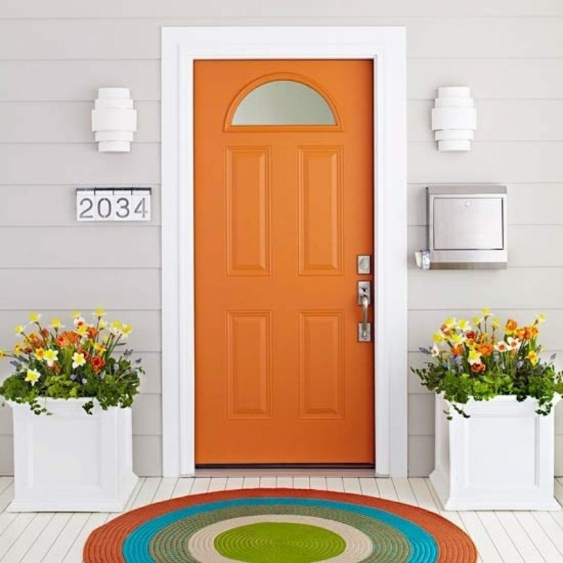 Orange for the front door in the southwest and northeast