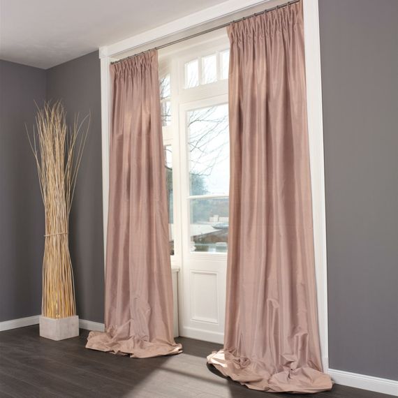 Curtains in dusty pink color concept modern pastel tones