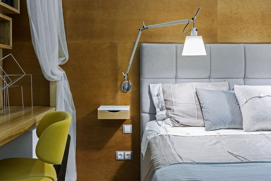 The bedside tables are not storage furniture, they should by no means be large, because you only need the bare essentials