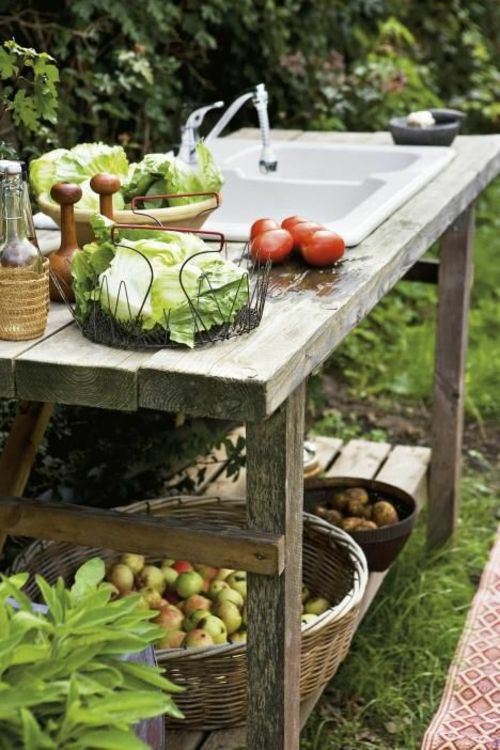 DIY Outdoor Küche Holzschrank Einbauspüle Holzregale