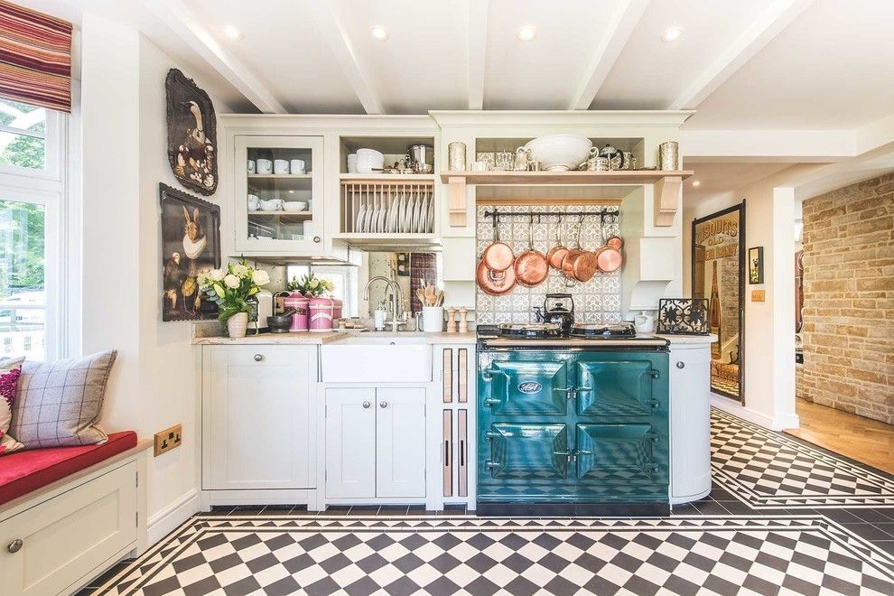 Tiles checkerboard pattern black and white ideas kitchen