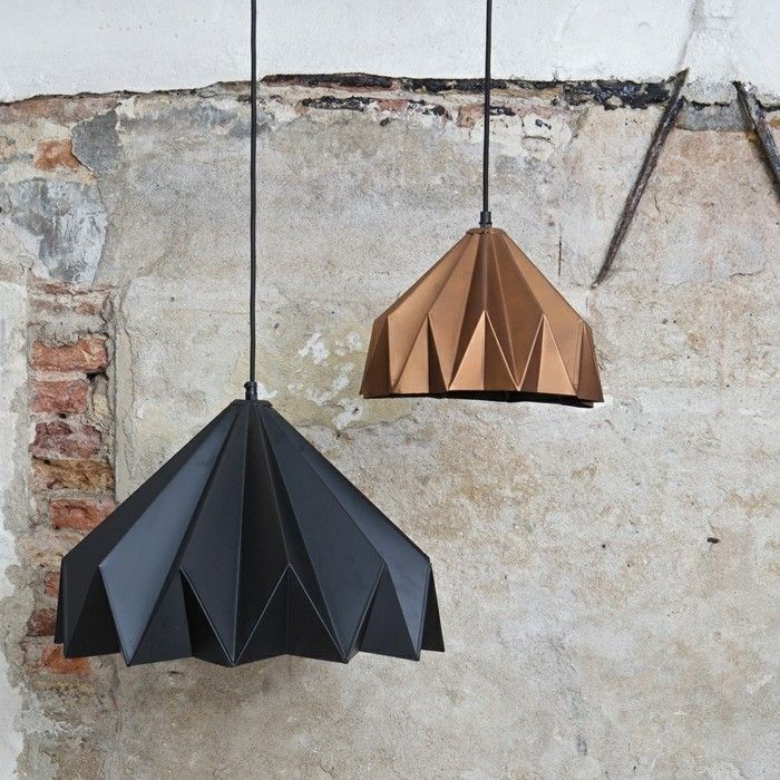 Suspension lamp black copper living room ideas