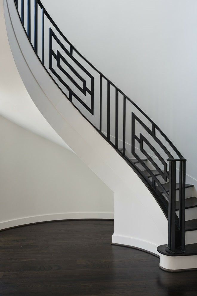 Metal modern spiral staircase