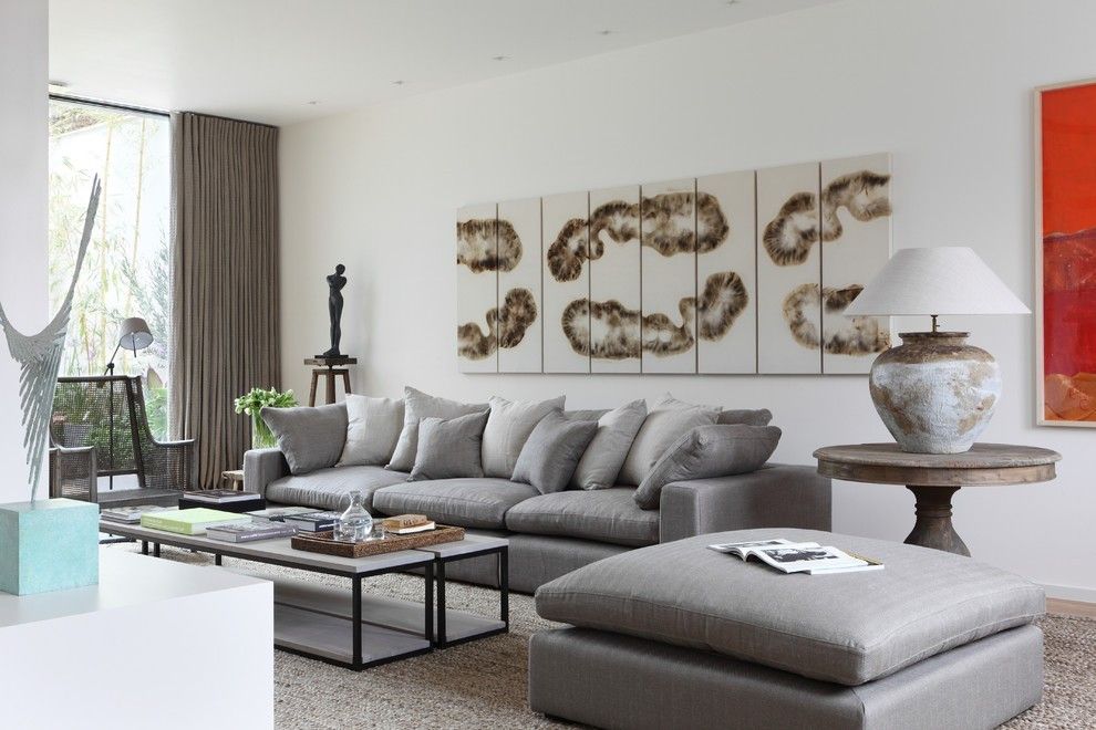 Modern living room beautiful carpet neutral colors