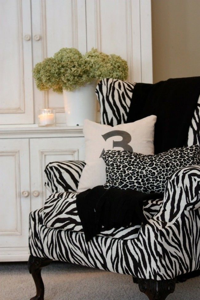 Chairs living room zebra print
