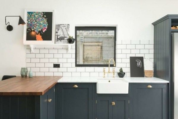 Wohnideen Kochinsel Holz Modern Weiß Fliesenspiegel Küchen Ideen