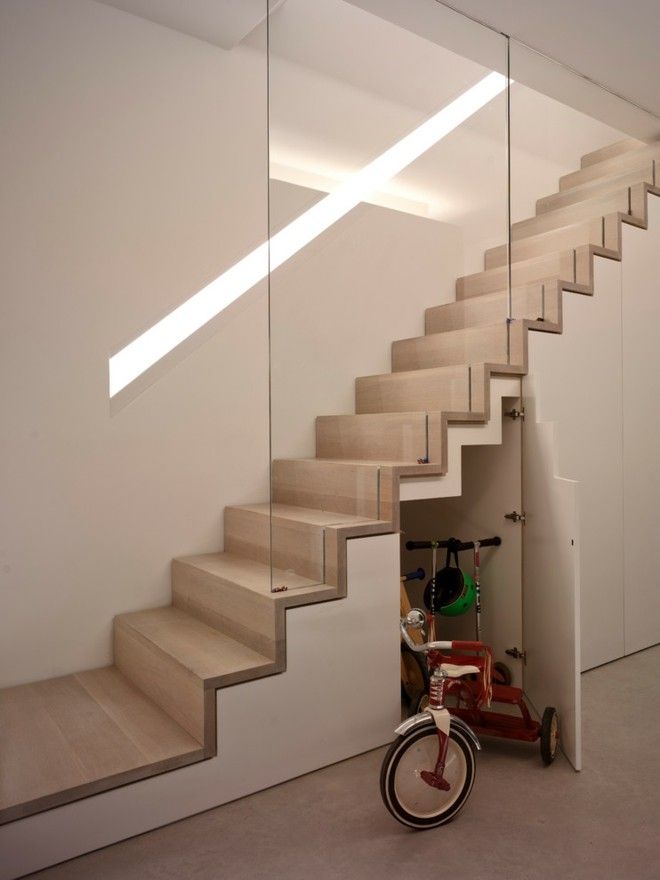 modern stairs shape living room