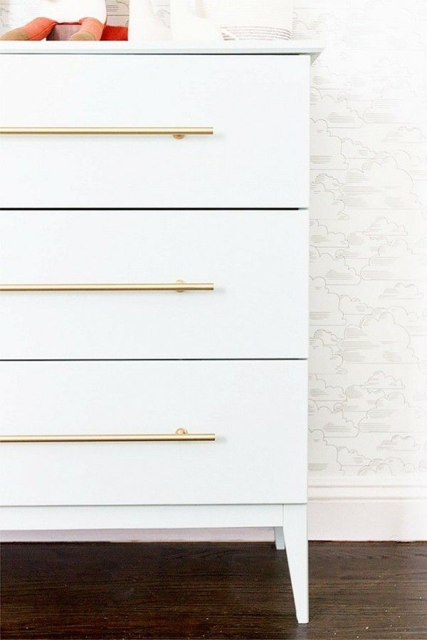 Ikea hacks ideas white dresser gold colored handles