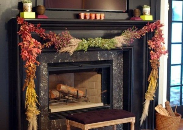 Fireplace wreath fireplace autumn decorating tips