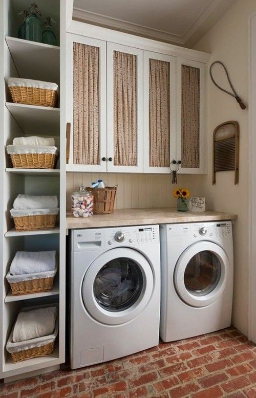 vertical cabinet with baskets laundry room ideas