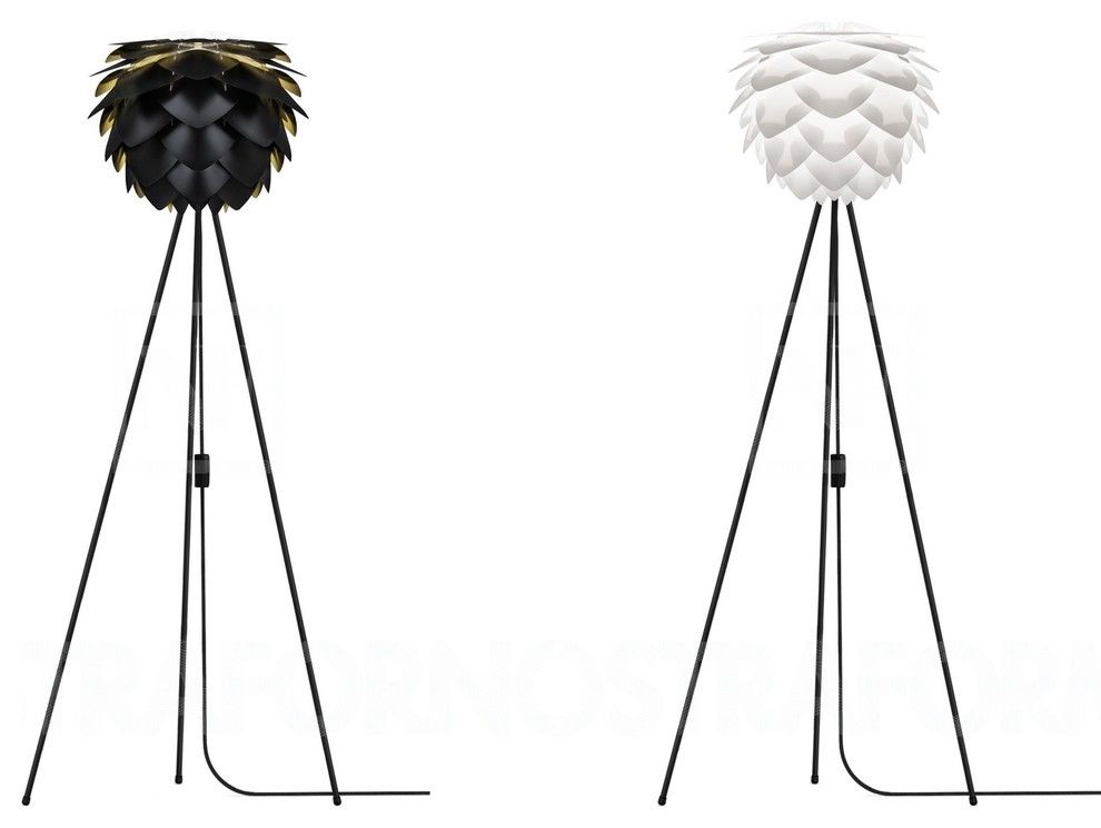 Set of 2 modern floor lamps black and white design lamp