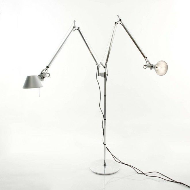 double lamp-bauhaus-look-floor-lamps-stainless steel-living room-ideas