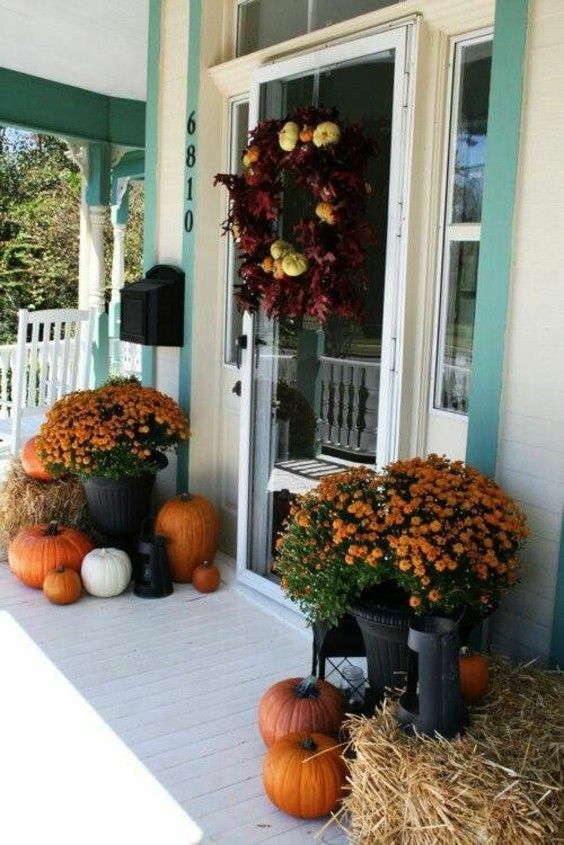 autumn-flowers-and-curbits-in-front-of-the-house-entrance