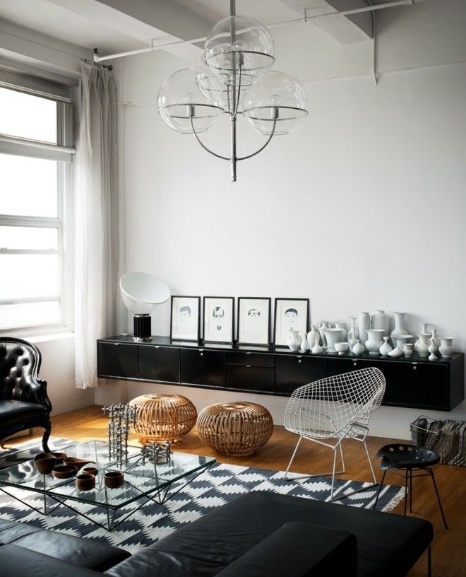 living-room-furnishing-black-and-white-industrial-style-wicker stool