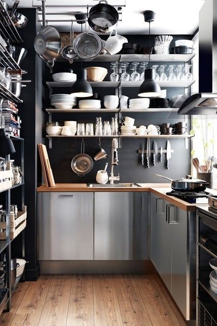 small-kitchen-shelves-industrial-stainless-steel-cupboard