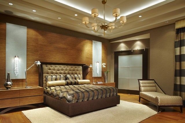 luxury bedroom wall panels bedside table lamp
