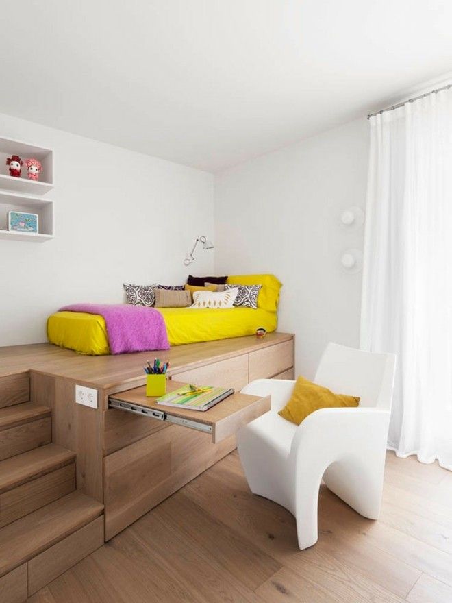 sage-walls-and-brown-wooden-floor-children's-room-design-idea