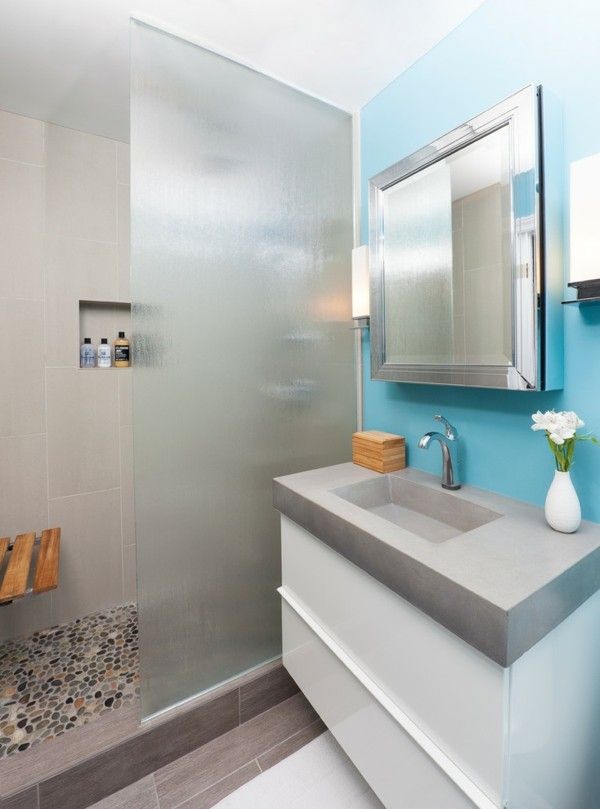 floor-level glass shower cubicle tiles