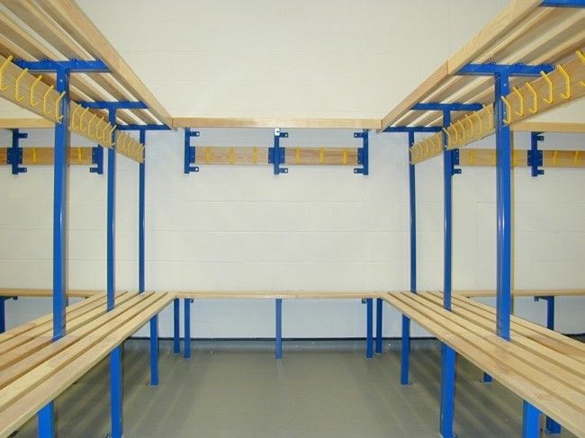 cloakroom bench hook rails
