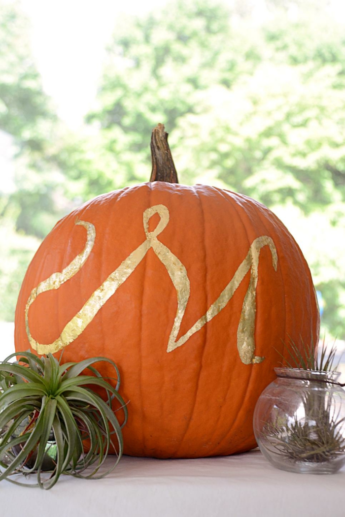gold-monogram-on-a-curb-curb-decoration-for-halloween