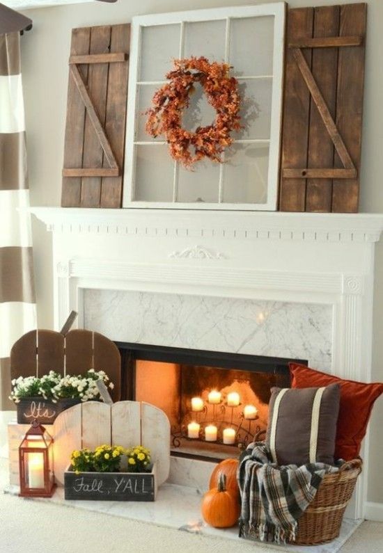 fireplace autumn decoration