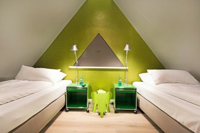 small-modern-youth-room-with-sleeping-place-green-walls