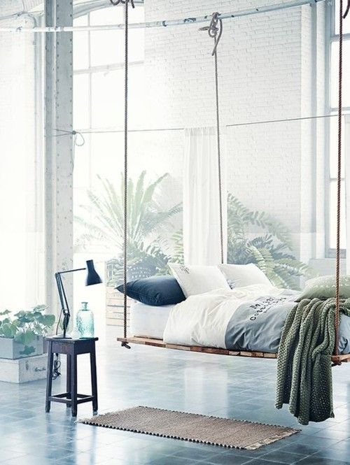 modern hanging bed