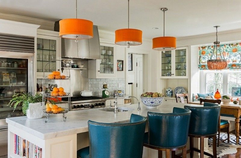 orange-colored kitchen