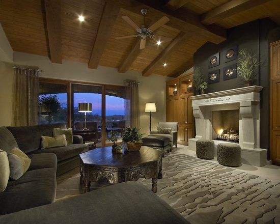 wall design-living room-fireplace-deco
