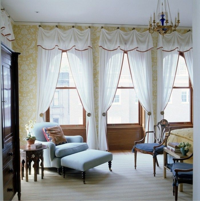 window-armchair-stool-wardrobe-modern-curtains
