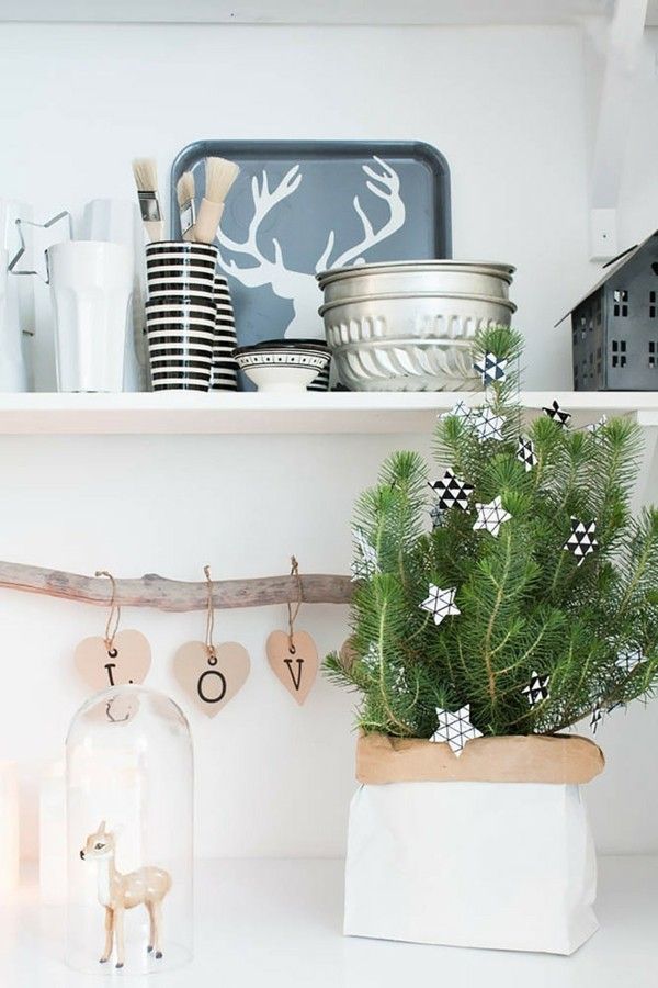 christmas decoration open shelves