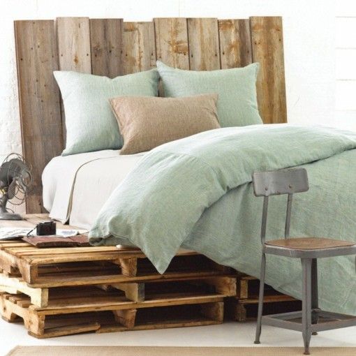 Bed made from Euro pallets