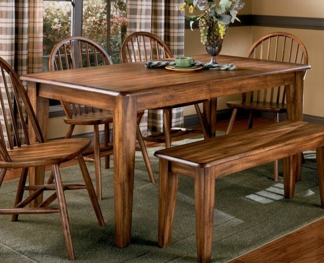 dining room table-solid wood-wooden chairs