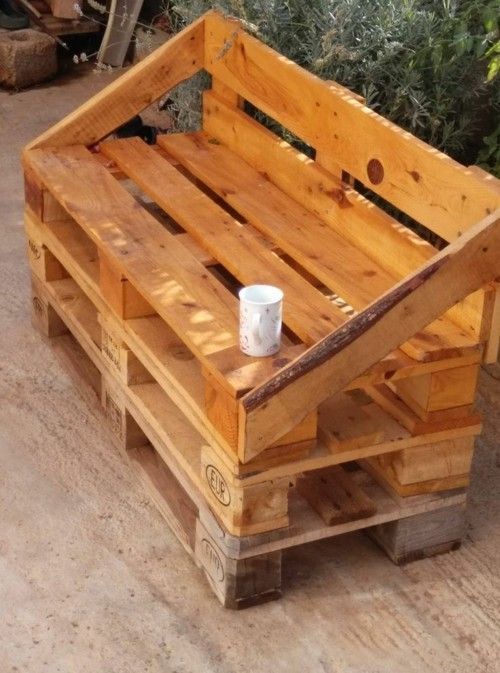 Garden furniture made from pallets bench cool idea