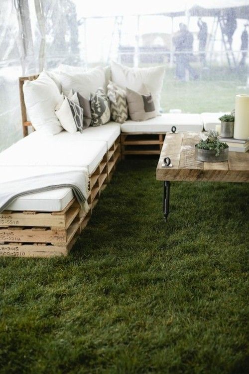 Seating area garden furniture made from pallets