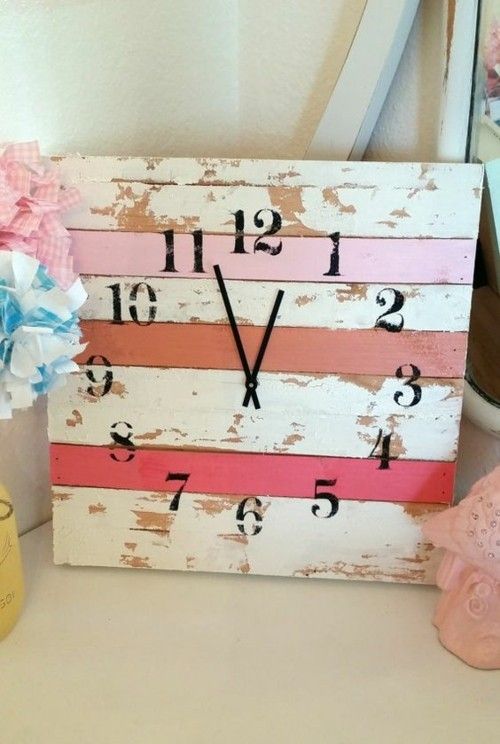 Wall clock made from pallets