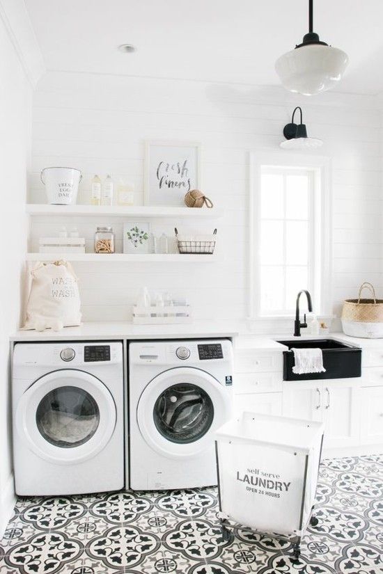 small modern laundry room