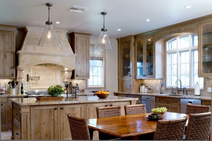 modern kitchen design wood granite glass