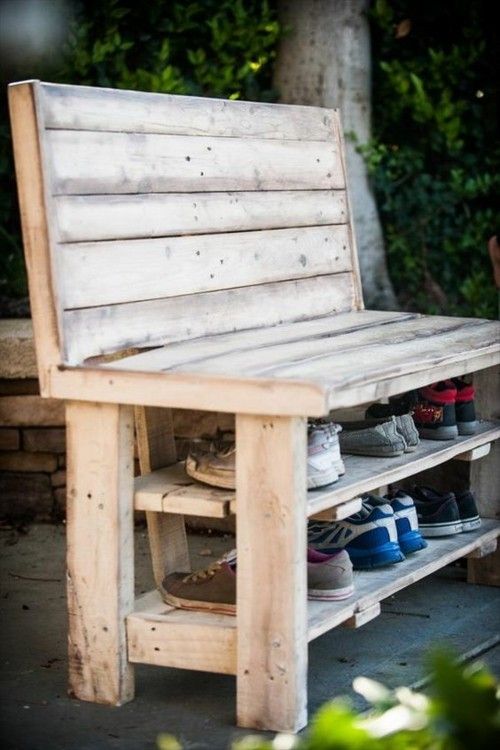 practical garden bench made from pallets