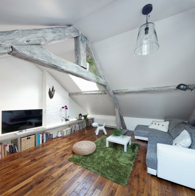 Dachboden Wohnzimmer Graue Modernes Wohnzimmer Ideen