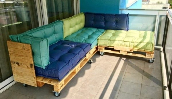 Ecksofa aus Paletten modern outdoor sofa deko
