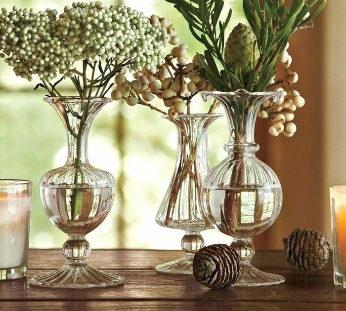 Glasvasen Idee für Dekoration mit Blumen