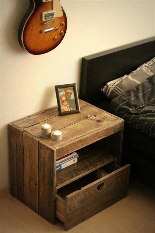 Furniture from pallets bedside table